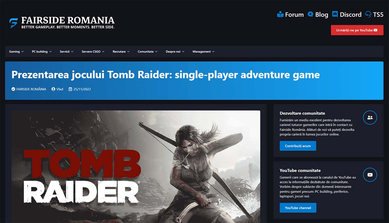 Blog comunitate gaming