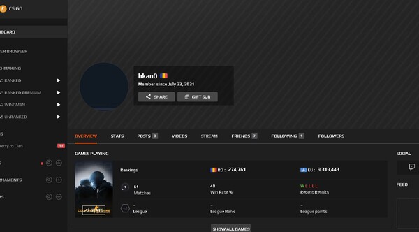 Faceit csgo profile